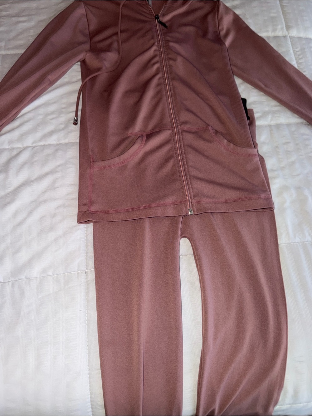 Women's Mauve Zip-Front Lounge Pants Set